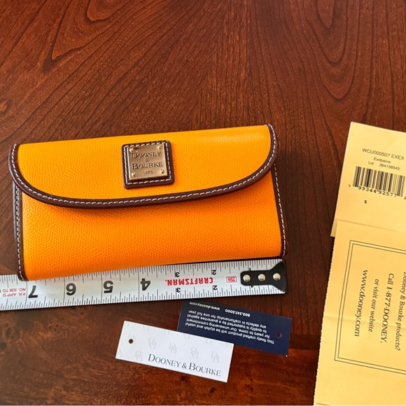 Dooney & Bourke Orange Leather Clutch - Picture 6 of 7